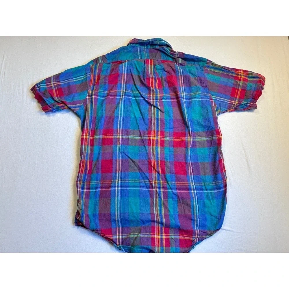 Polo Ralph Lauren Men's L Short Sleeve Plaid Button Down Shirt Multicolor
